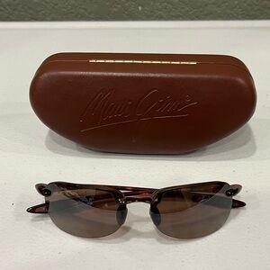 Maui Jim MJ Sport MJ-408-10 Polarized With Case Rimless Wrap Sunglasses DAMAGED